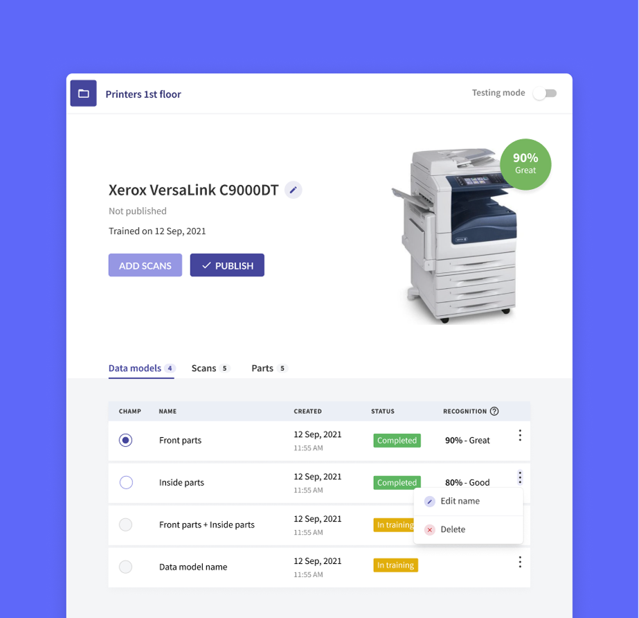 ML model creator app